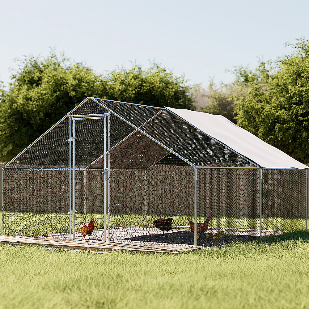 i.Pet Chicken Coop Cage 3x4x2m Galvanised Steel