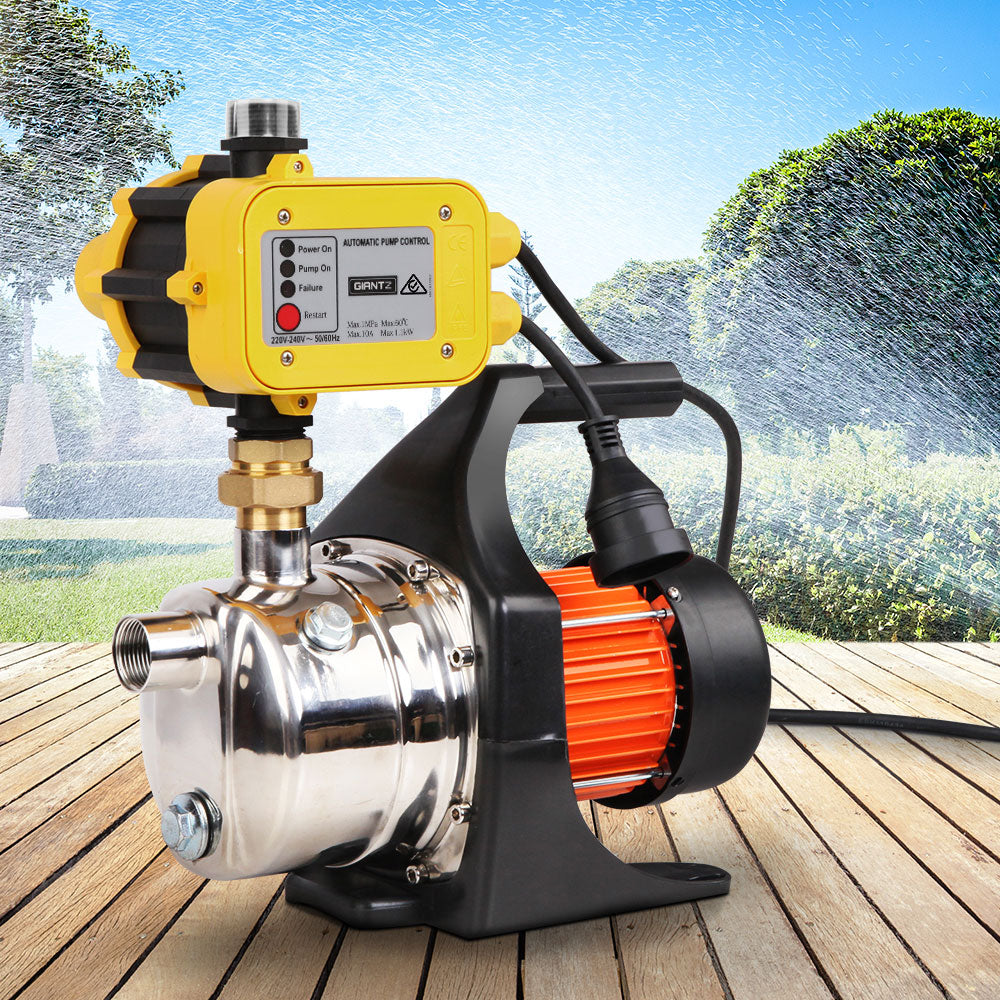 Giantz Garden Water Pump High Pressure 1500W Tank Rain Farm Irrigation House Yellow