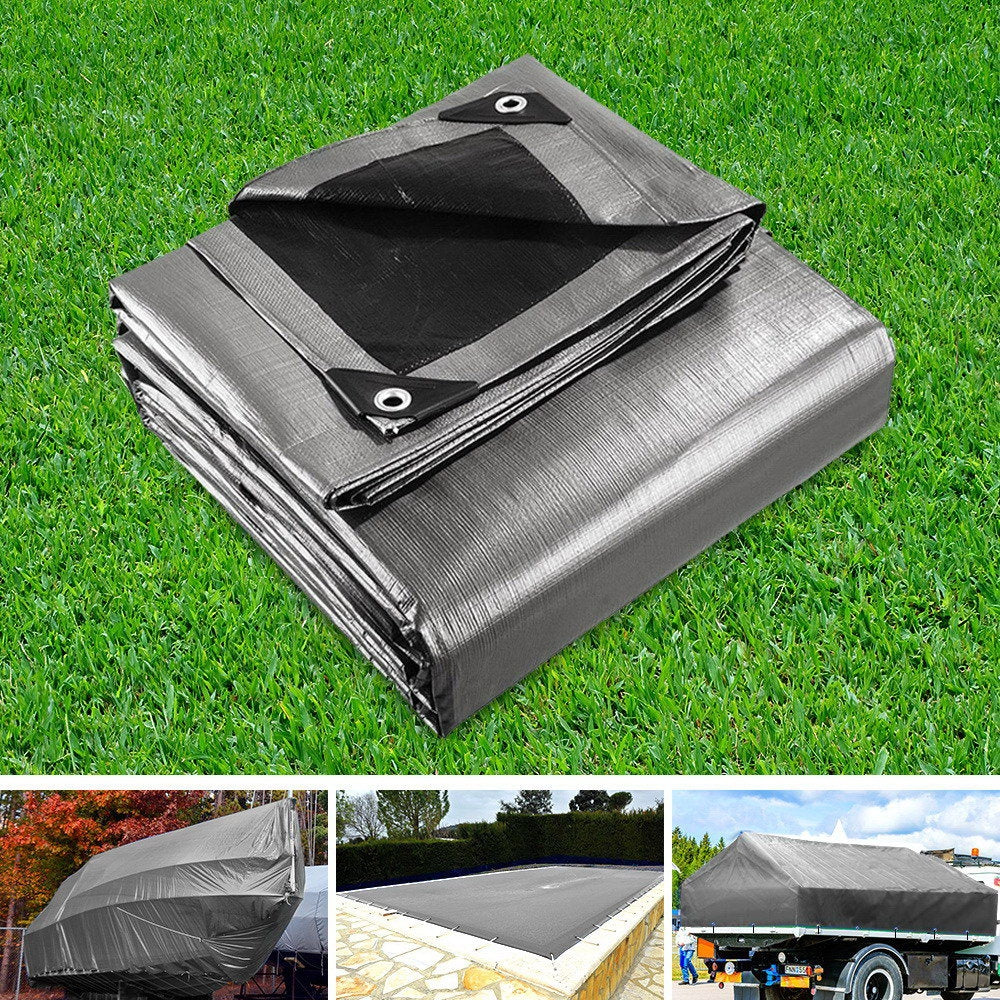 Instahut Tarp Tarpaulin 3x3.6m Canvas Camping Heavy Duty Sun Cover