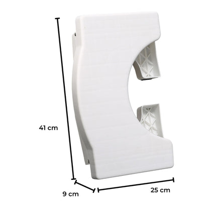 GOMINIMO Foldable Toilet Step Stool with Non-Slip Base (White) GO-TSL-100-HX