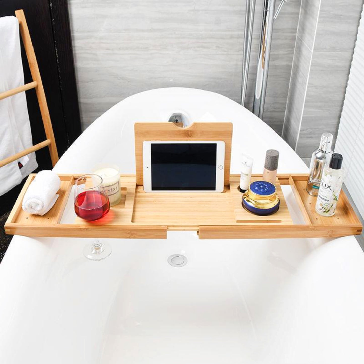 GOMINIMO Expandable Bamboo Bathup Caddy Trays GO-BBC-100-HYB