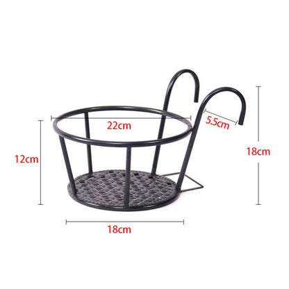 NOVEDEN 4 Pack Hanging Railing Flower Pot Holder (Black) NE-PSD-101-JZ