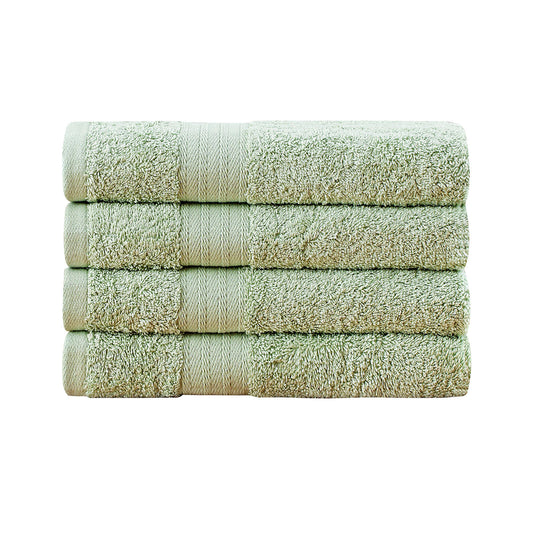 Linenland Bath Towel 4 Piece Cotton Hand Towels Set - Sage Green