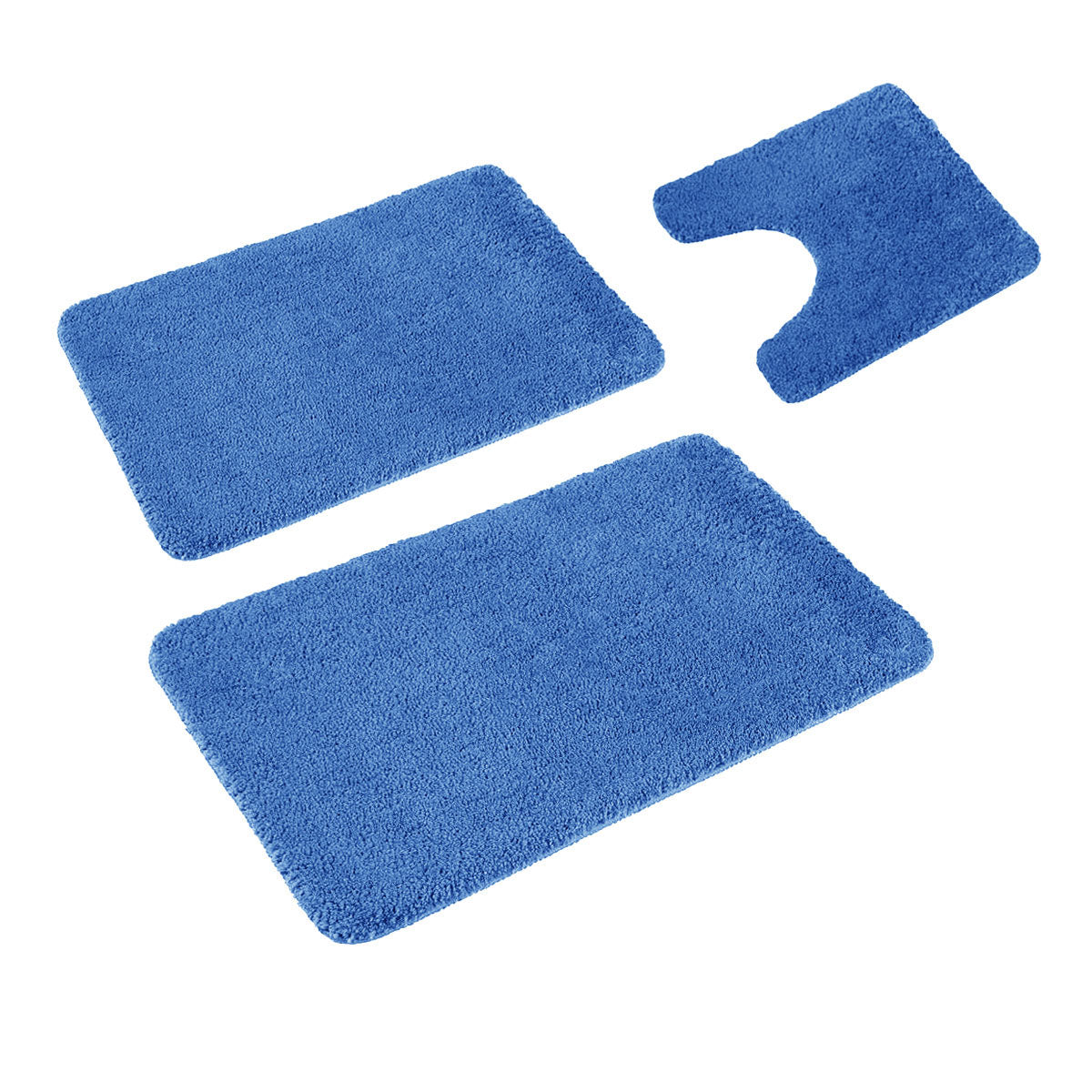 Florenz Set of 3 Contour Bath Mat Set Marina Blue