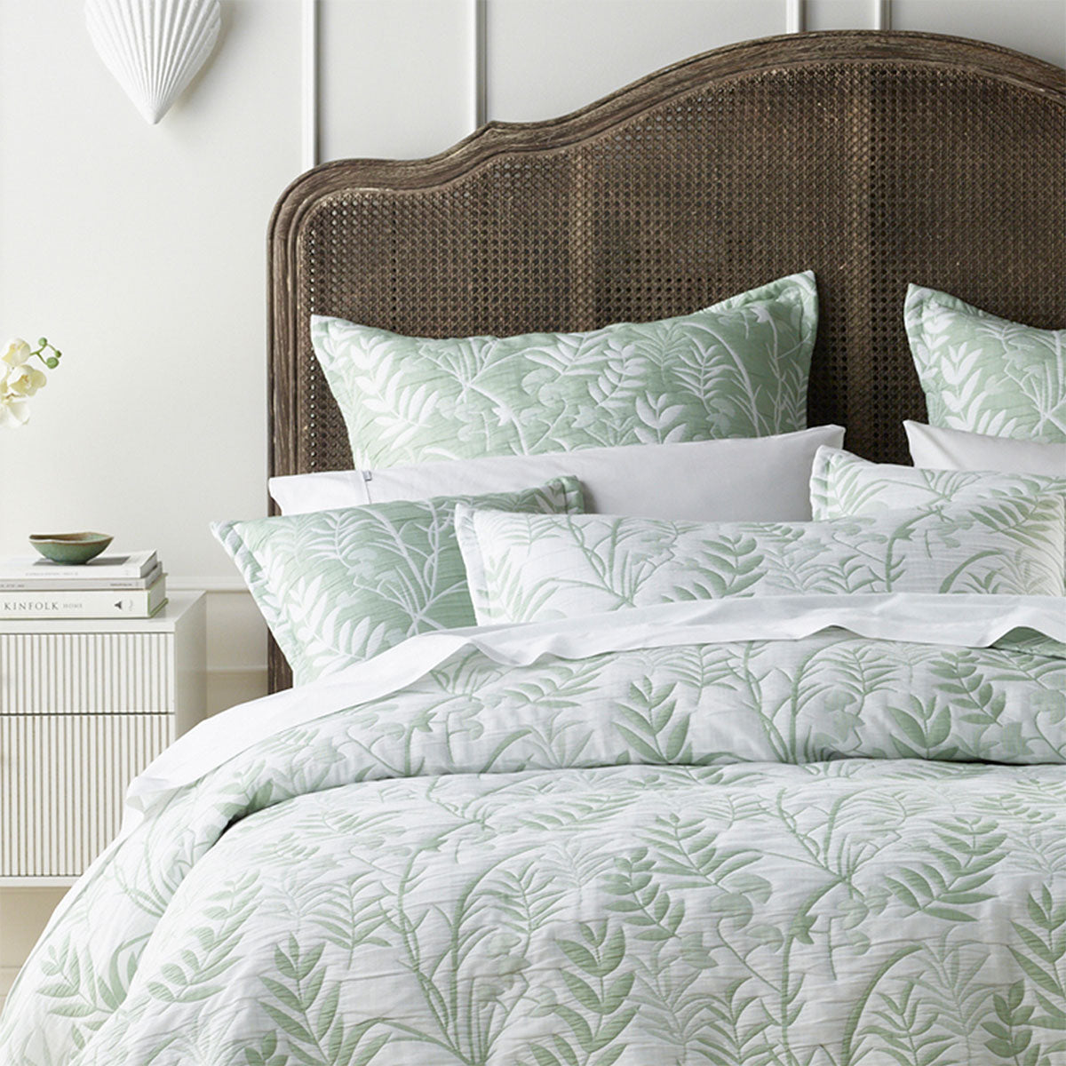 Bianca Eden Sage Jacquard Bedspread Set King Single