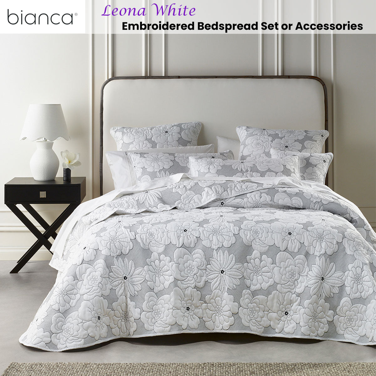 Bianca Leona White 4 Pcs Bedspread Set King