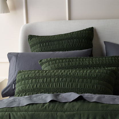 Bianca Vienna Green Textured Bedspread Set Queen