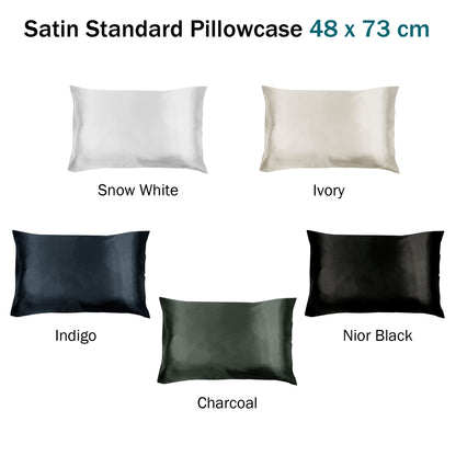 Invitation Satin Standard Pillowcase Charcoal