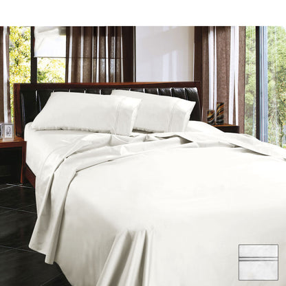 Ramesses 1450TC Egyptian Cotton Sateen Sheet Set White Queen