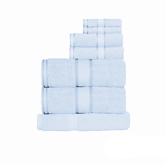 Kingtex 550gsm Cotton 7 Pce Towel Set Baby Blue